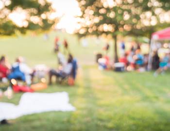 Families outdoor enjoying concert