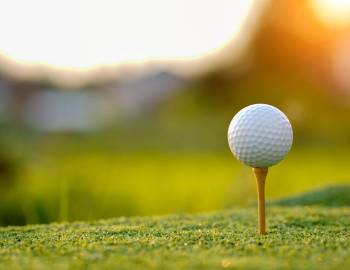 Golf ball on a tee