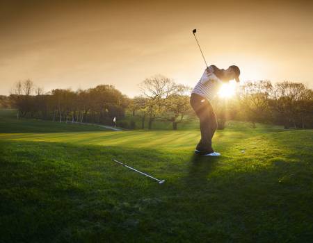 man playing golf