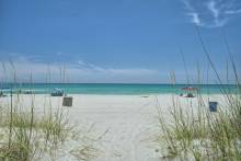 view of the open beach in panama city beach, fl