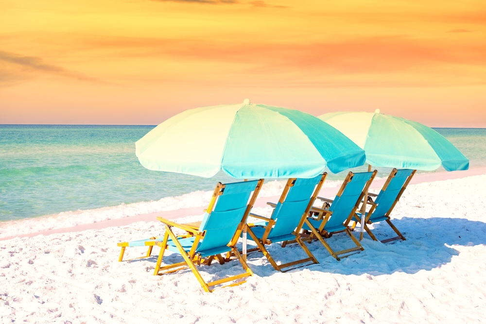 beach chairs on 30A beach florida
