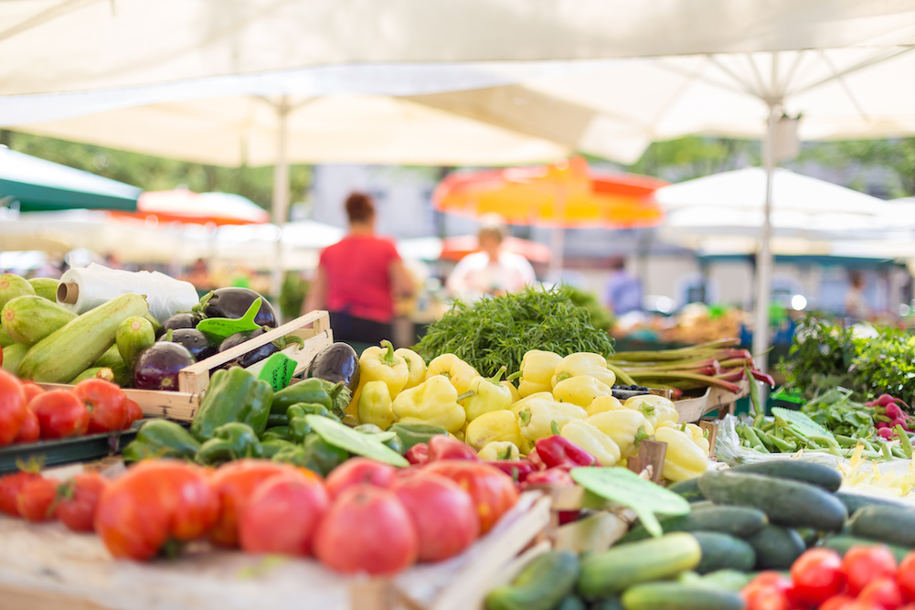 Fresh produce at a farmer's market