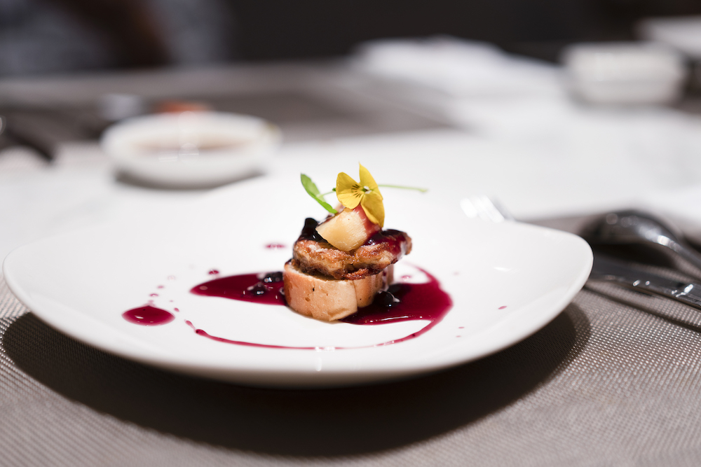 French fat goose liver in a restaurant 